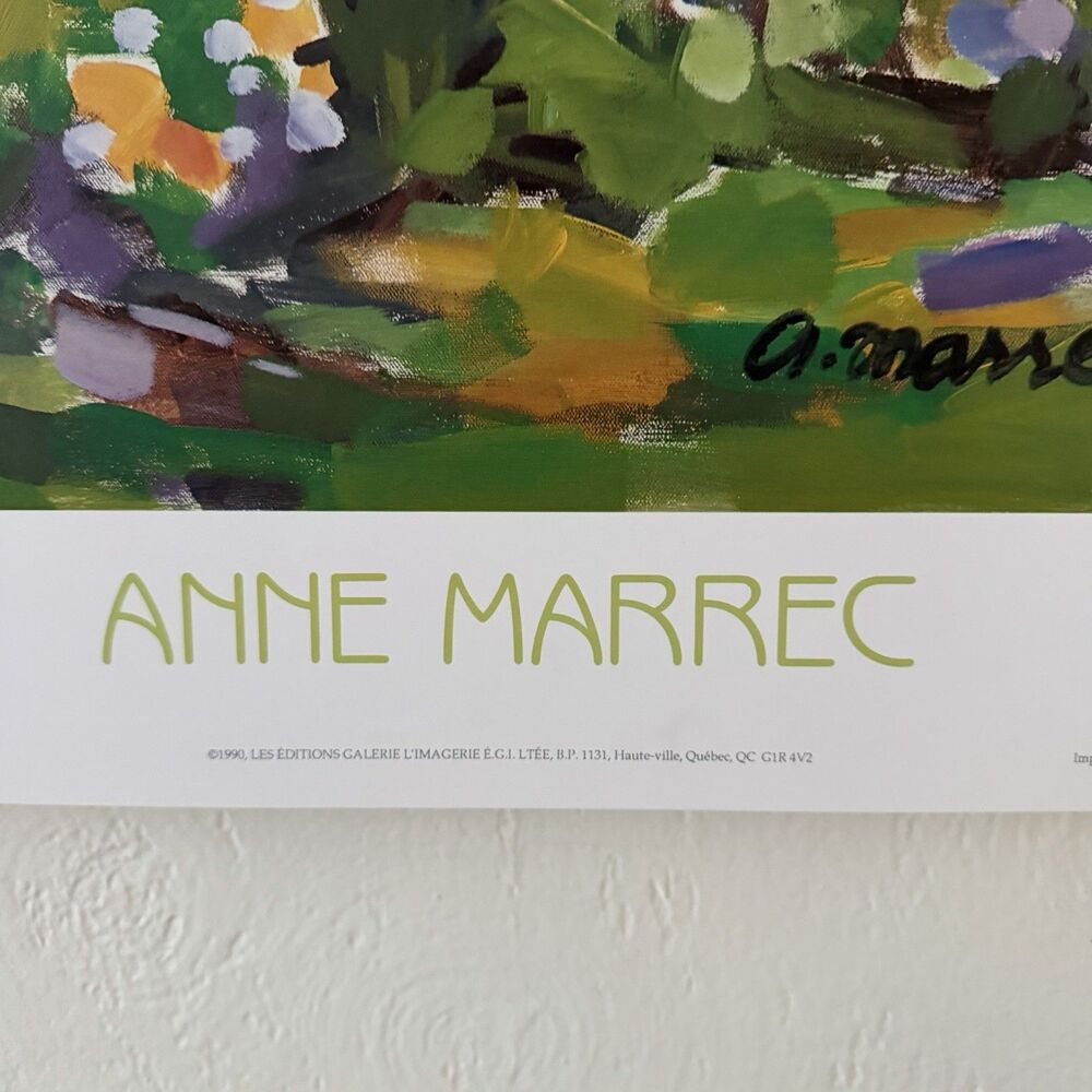 Anne Marrec Le Jardinet Art Poster Print Offset Lithograph Canada Floral 25x17.5 - Picture 5 of 9